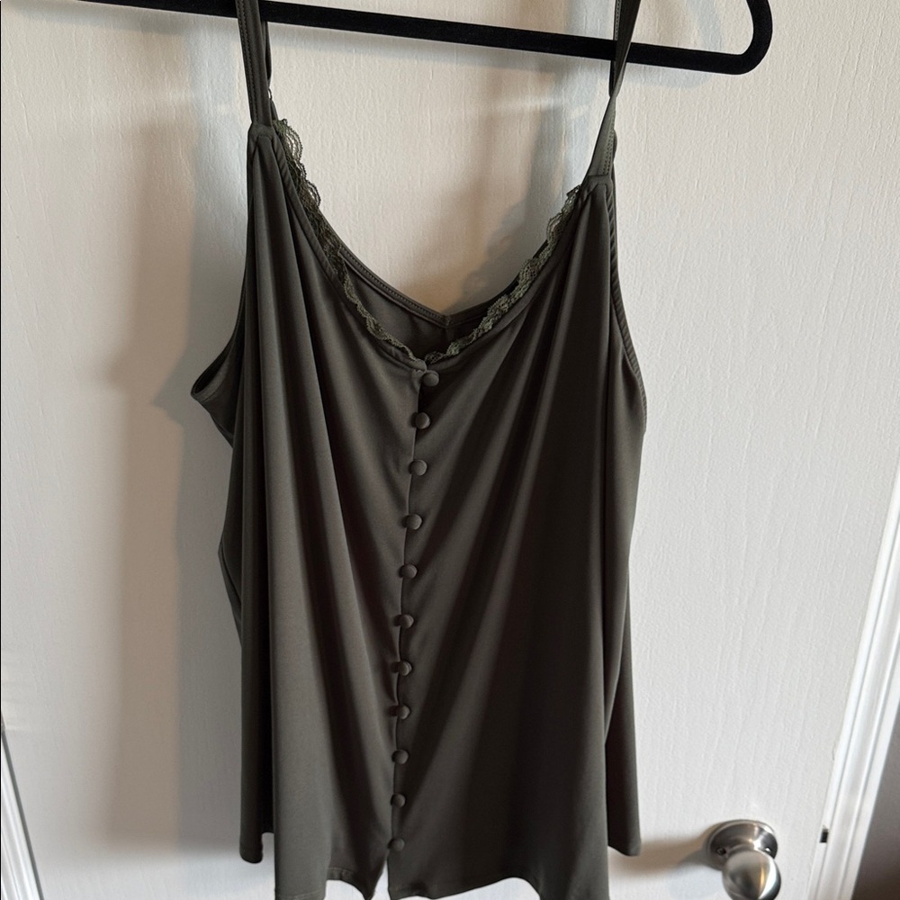Torrid Olive Button-Front Camisole